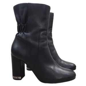 Michael Kors Elegant Black Leather Heeled Boots, in original box